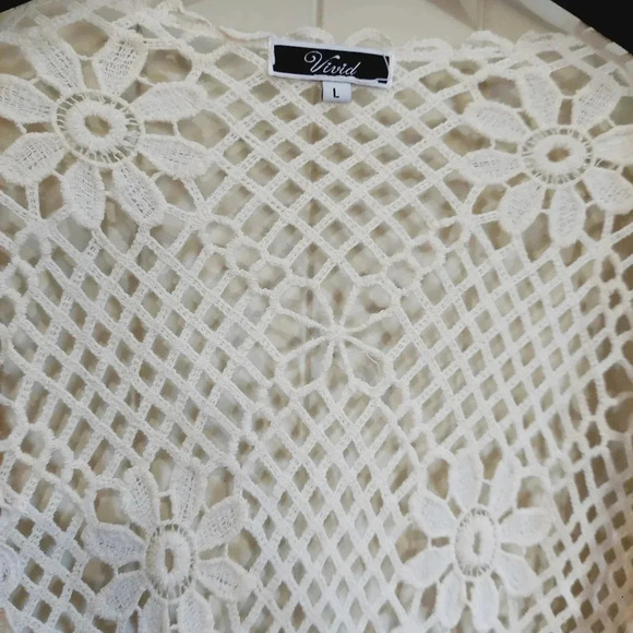 Ivory Boho Floral Crochet Cardigan - Picture 5 of 5